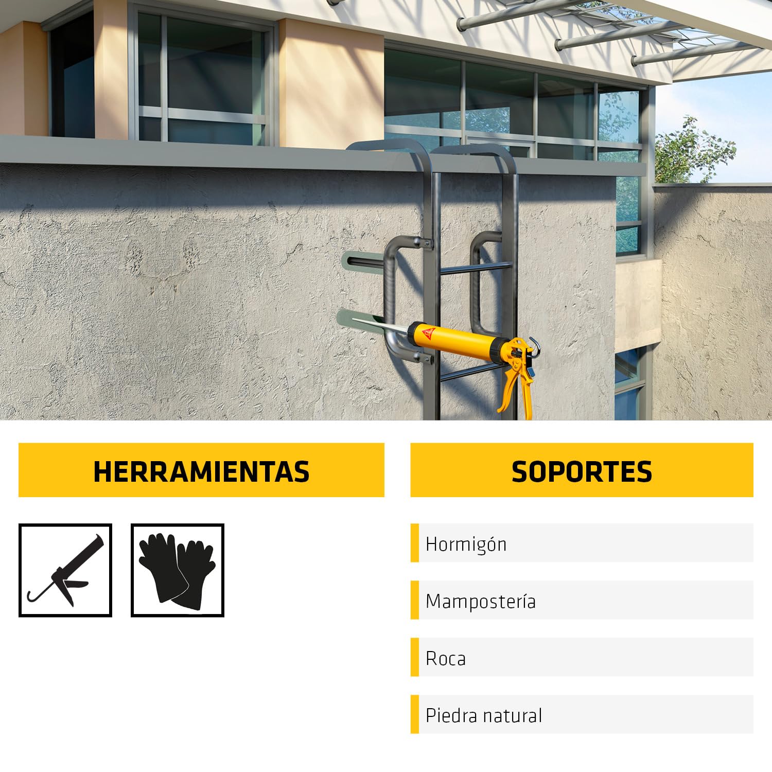 SIKA - Adhesivo de anclaje -Sika Anchorfix 2+ gris claro - Para cargas medias y altas - Acero corrugado, hormigón y pernos - Fraguado rápido - 550 ml