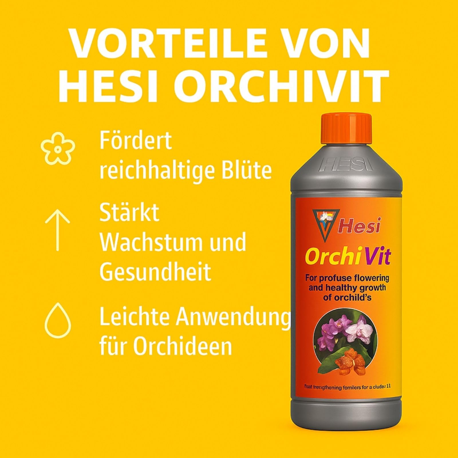 Weedness Hesi OrchiVit 1 Liter - Orchideen Grow Dünger Naturdünger Zimmerpflanzen Bio Flüssig Organischer Blüteboost