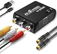 WNNZVCC S-Video to HDMI Converter & RCA AV to HDMI Adapter - Plug & Play with Cables for Retro Consoles, VCRs