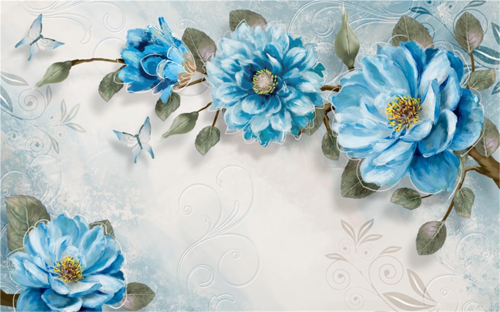 RYQZHHY Floral Peel Stick Wallpaper Marbled Bloom Photo Mural Lounge Television Background Surface Liner(177012110)
