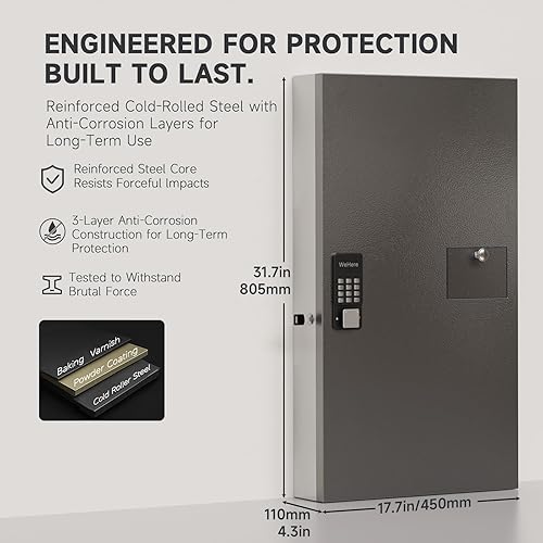Miniatura 2 de WeHere Caja de bloqueo de 104 llaves con ranura para llaves, aplicación BluetoothOTPWi-FiCódigo fijodesbloqueo de llaves, caja de retorno de llave