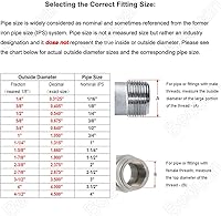 Vista 3 de Beduan Acero Inoxidable 1" Púa de Manguera a 1" Macho NPT para Ajuste de Elaboración Casera de Agua y Aire