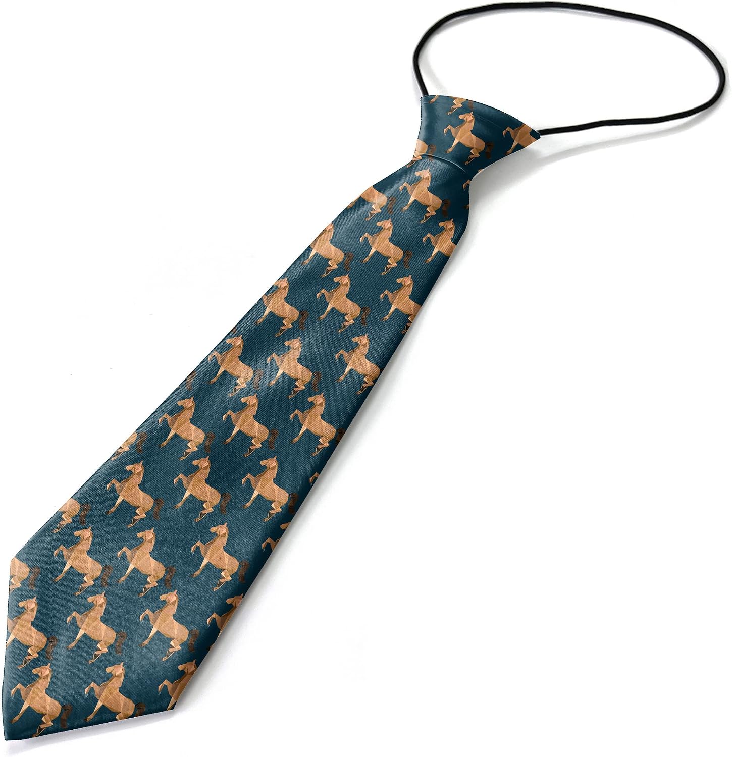 Toddler Size (Trend Horse) Pre-Tied Adjustable Novelty Necktie, Fashion Conversational Neck Strap Ties for Boys and Children, for Wedding Parties Events