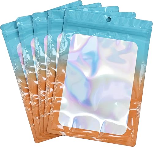 Miniatura 7 de Millefiore Bolsa resellable de Mylar ideal para oficina, hogar, fiesta, almacenamiento de alimentos (100 unidades, color holográfico, 2.7 x 9