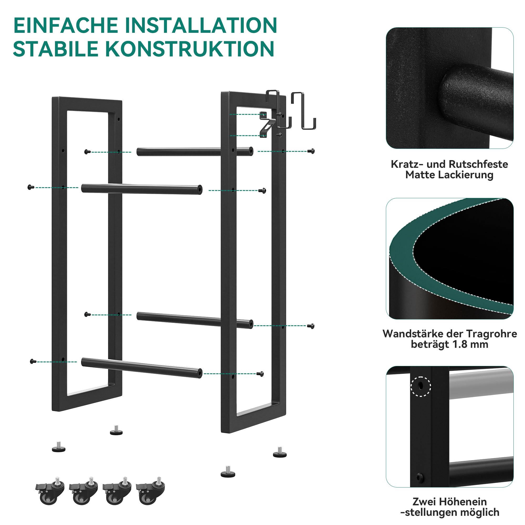 YITAHOME Getränkekistenregal 2 Kisten mit Rollen, verstellbaren füße, Öffner, Metall Kistenregal mit 2 Ebenen für Bier, Obst, Gemüse, Wasser, getränkeregal kisten Regal, Tragfähigkeit 240KG