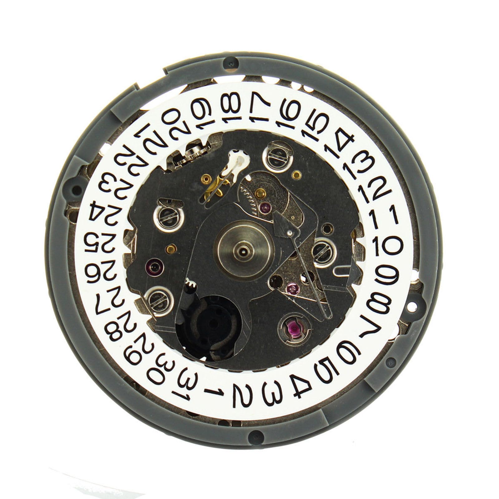 Movimiento mecánico automático con indicador de Fecha simulada a Las 3 en Punto. Este Movimiento es Compatible con Las Agujas NH35 y NH35A.
