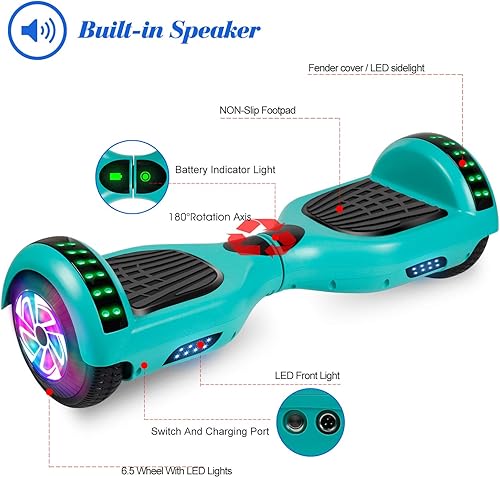 Miniatura 2 de LIEAGLE Hoverboard, 6.5 "auto equilibrio Scooter Hover Board con ruedas Bluetooth luces LED para niños adultos
