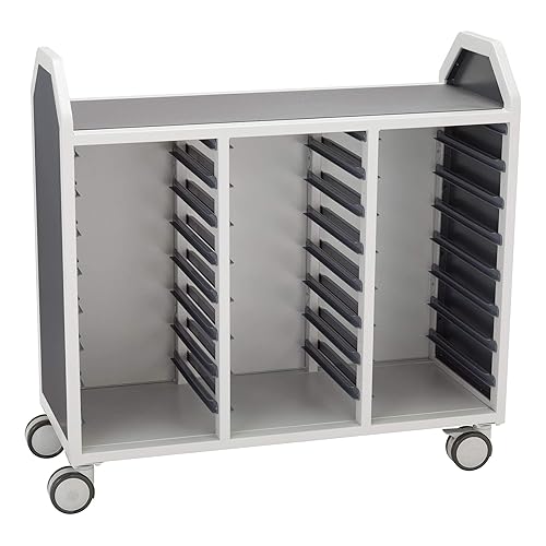Vista 3 de Cesta de la compra de metal Learniture móvil para tareas pesadas, gris, 1