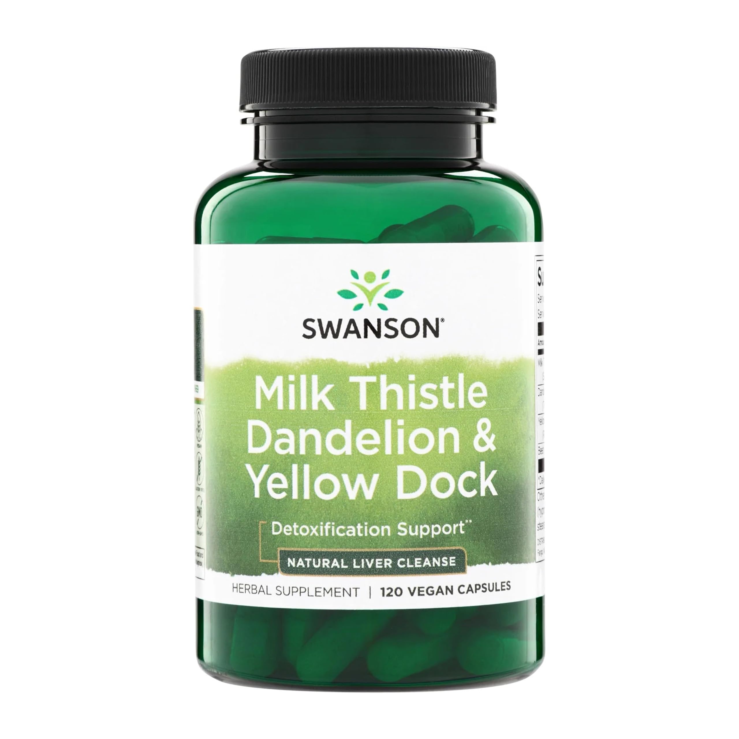 Swanson Milk Thistle, Dandelion and Yellow Dock, 120 Capsules, 1 Pack