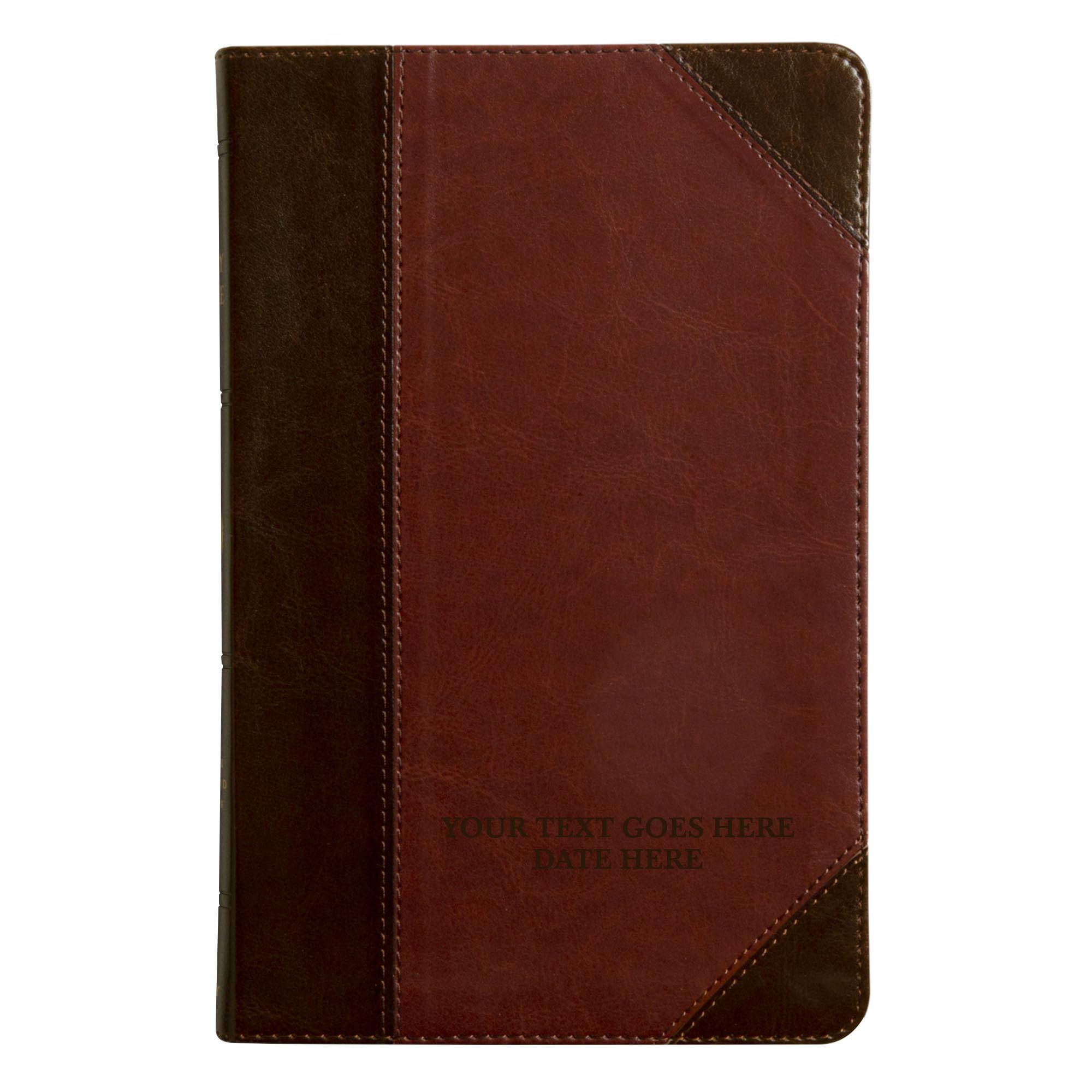 Personalized ESV Thinline Bible Medium Print English Standard Version Faux Leather Bible Portfolio Style with Custom Name, Date and Text | Custom Gift