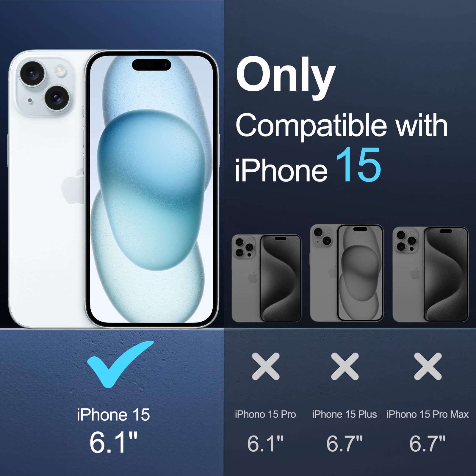 Aunote Cover per iPhone 15 6,1 Pollici Compatibile con MagSafe Ricarica Wireless, Antigraffio Trasparente, Telefono Custodia Antiurto (Trasparente)