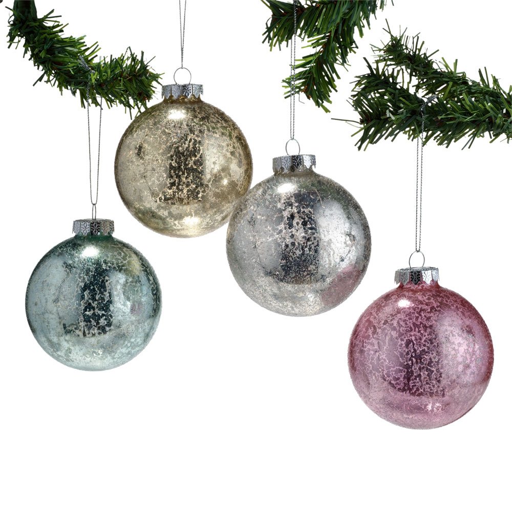Snowbabies Lot de 4 Boules en Verre Noël Department 56 anniversaire