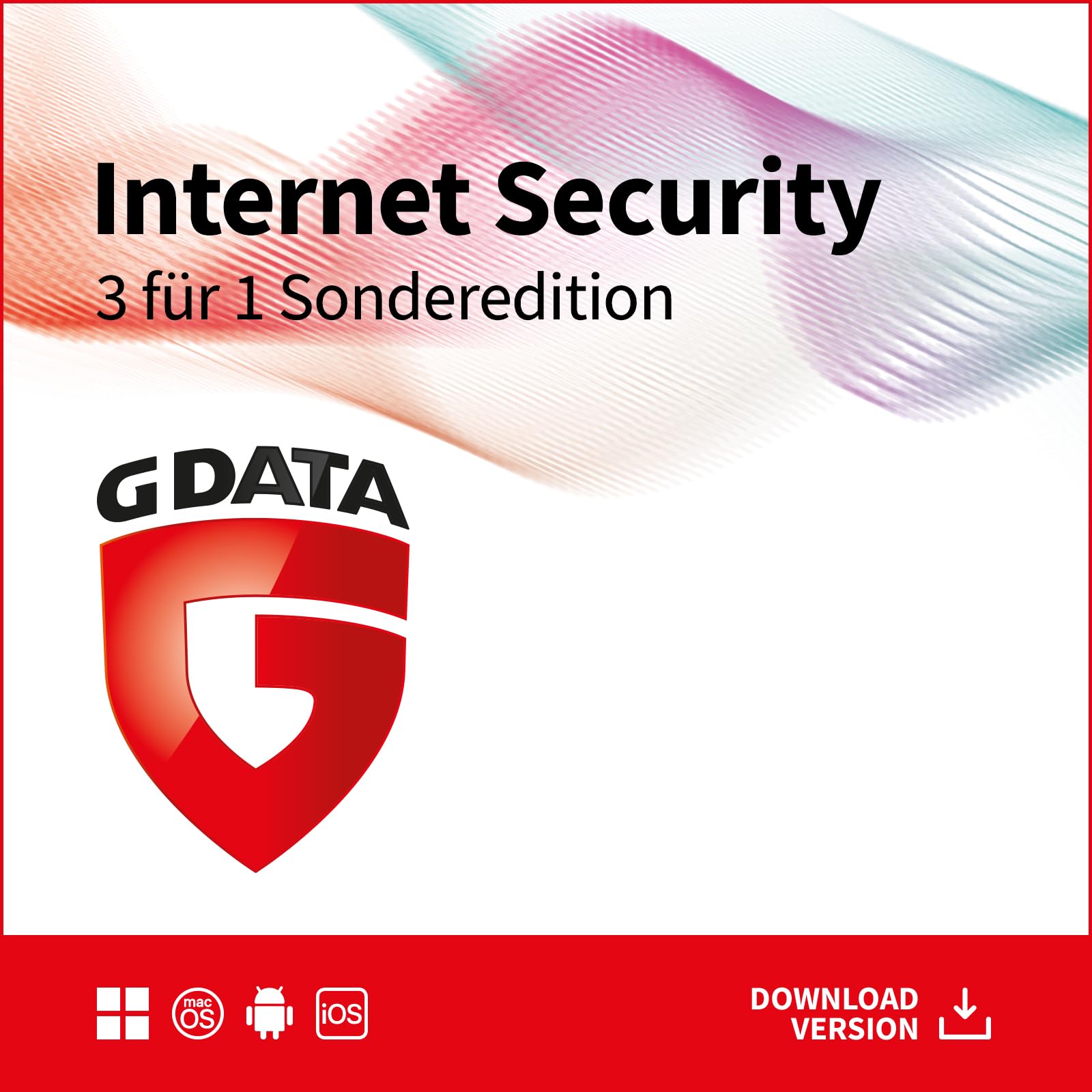G DATA Internet Security 3 für 1 Sonderversion 2026 | 3 Geräte - 1 Jahr | Antivirus für PC, Mac, Android, iOS | Made in Germany | zukünftige Updates inklusive | Aktivierungscode per Email