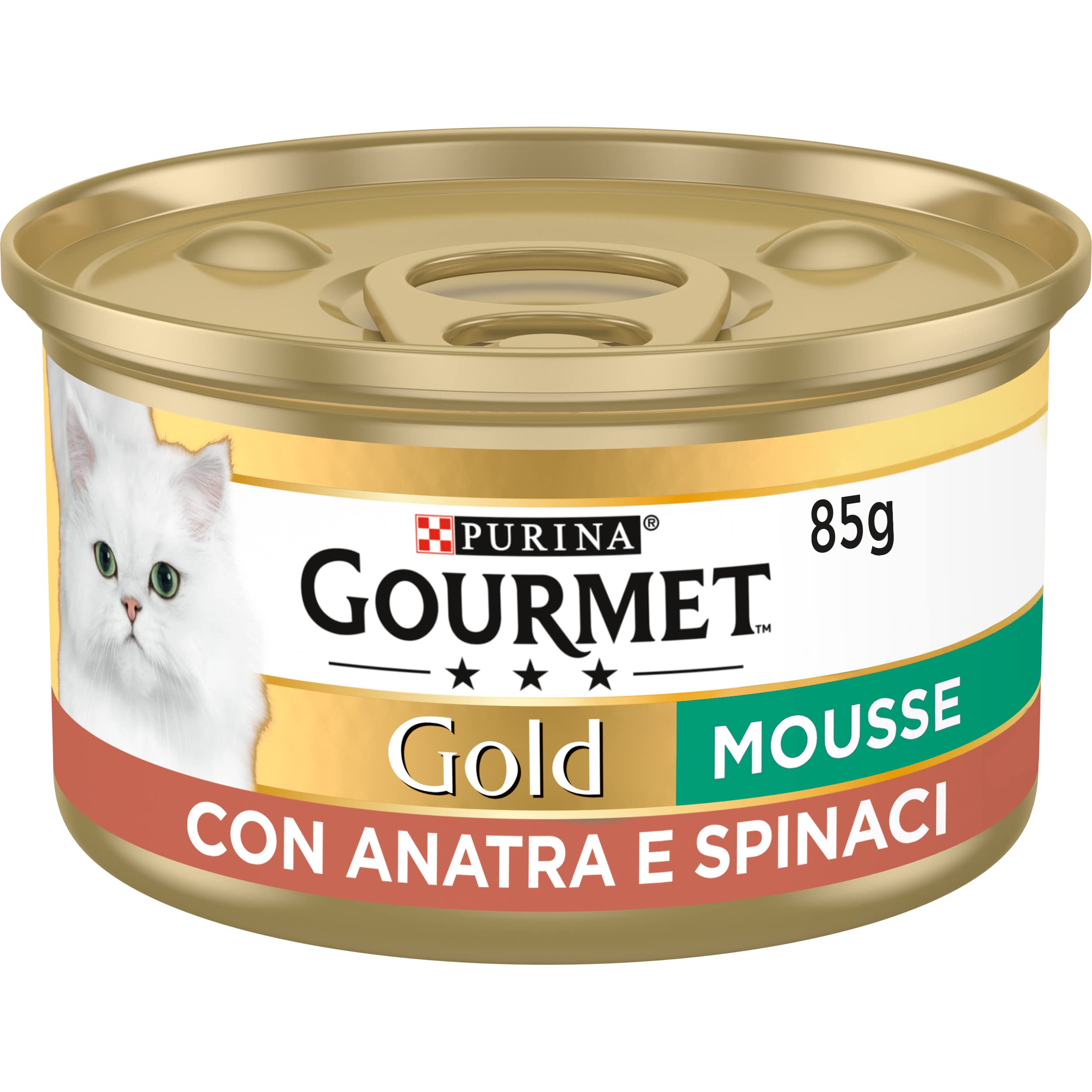 GOURMET Gold Cibo Umido per Gatti Adulti Mousse con Anatra e Spinaci 24 Lattine da 85g