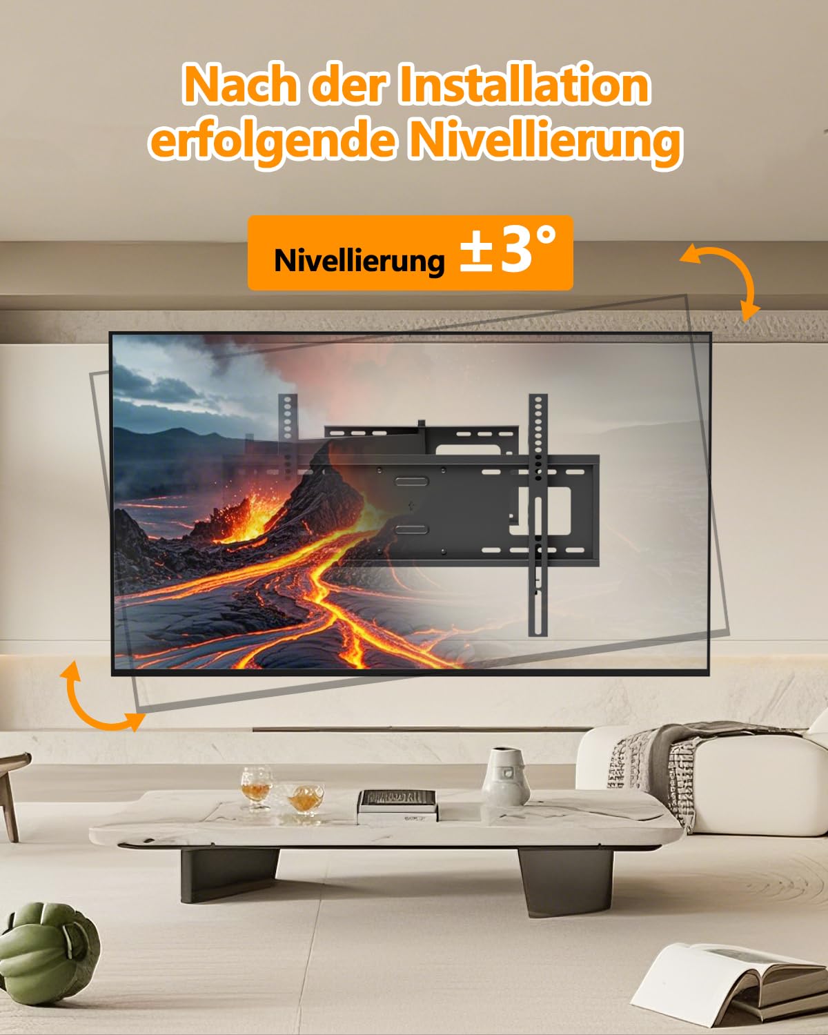 FORGING MOUNT TV Wandhalterung mit 1090 mm Extra langem Arm für 37–80 Zoll Fernseher, Fernseher Halterung Schwenkbar, Neigbar, Voll bewegliche TV Halterung, Max VESA 600x400mm, bis zu 50kg
