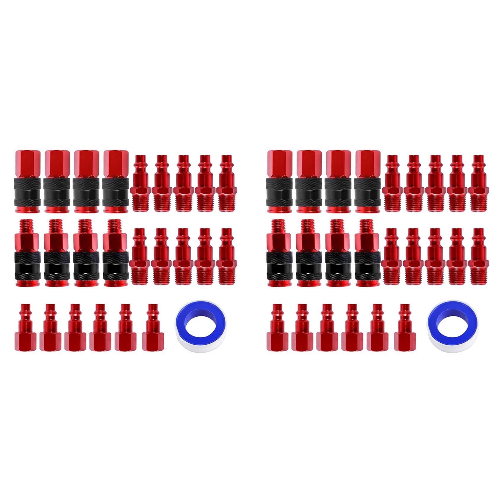 Kit de Coupleur d'air et de Bouchon d'air 50 Pièces, Raccords NPT 1/4 Pouces, Ensemble de Raccords d'air pour Compresseur d'air, Raccords de Connexion de Tuyau d'air