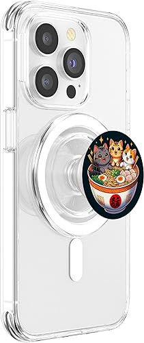 Miniatura 9 de Anime Gato Japonés Ramen Vida Fideos Foodie Ilustración Arte PopSockets Estándar PopGrip