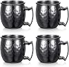4 Pcs Mini Moscow Mugs 2 oz Mule Glasses Copper Cups for Home, Kitchen, Bar Drinkware Black