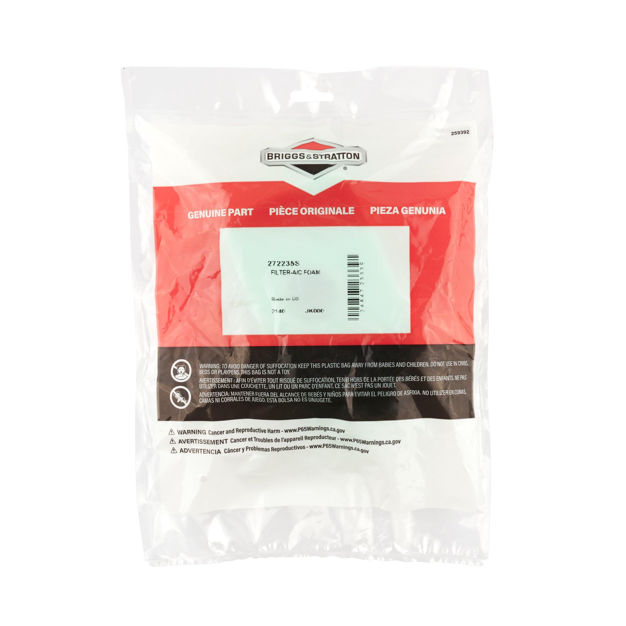 Briggs and Stratton oryginalne filtry z pianki powietrznej 4107 272235S (6 sztuk)