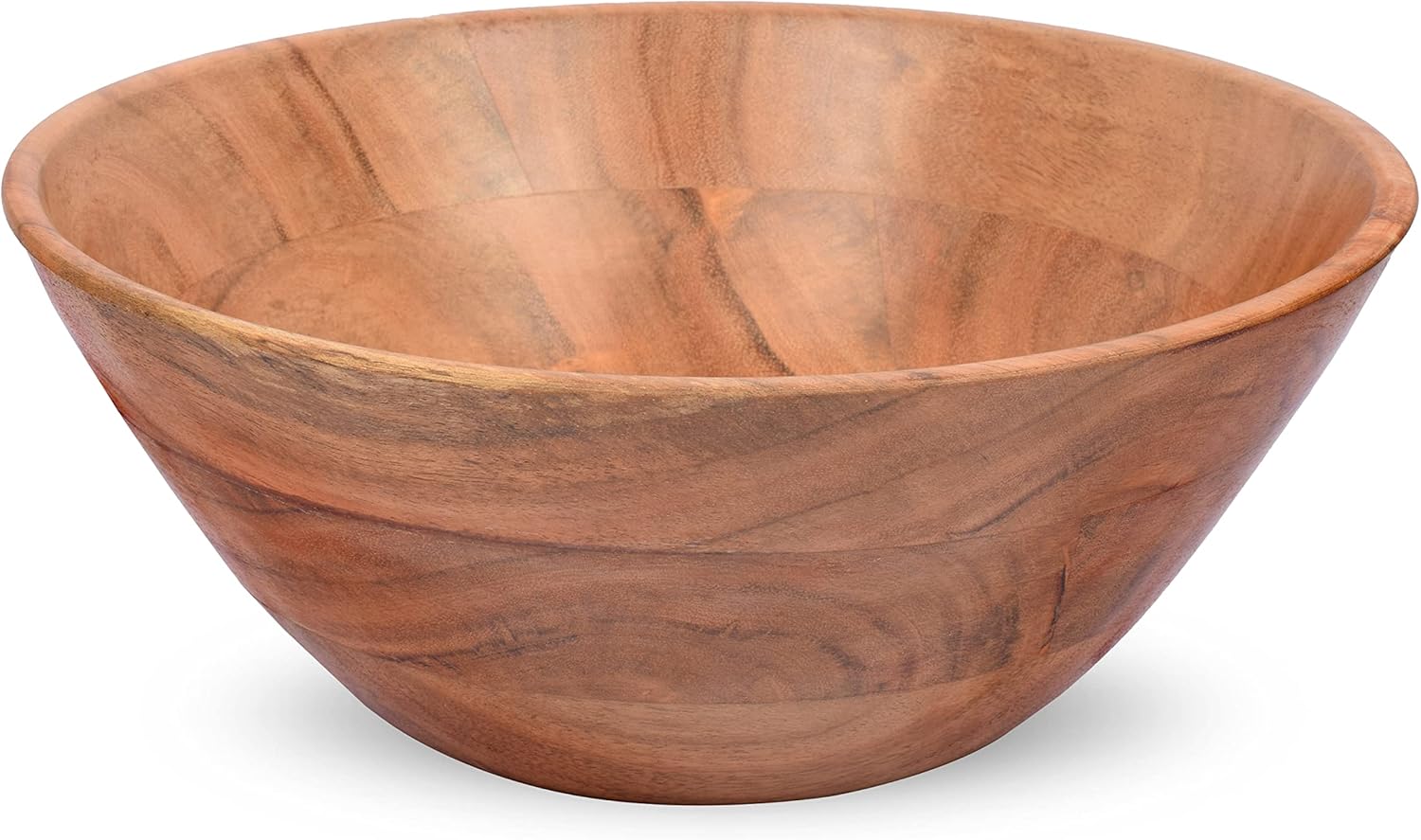  | Samhita Acacia Wood Fruit Bowl for Fruits or Salads,Serving Dish Looks Absolute Beautiful With Your Kitchen (10" x 10" X 4"): Salad Bowls