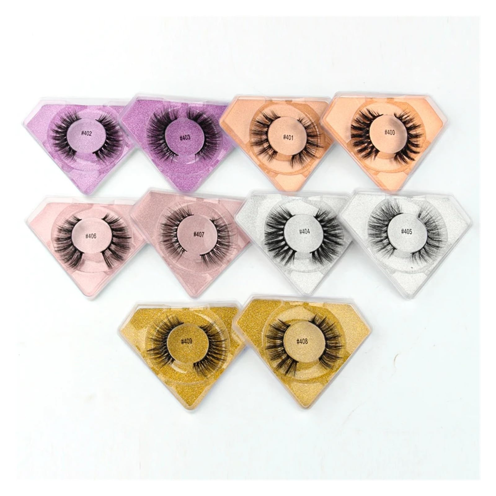 UAMOU Sztuczne rzęsy 4/50/100 sztuk rzęsy 3D makijaż z norek naturalne sztuczne rzęsy puszyste delikatne długie sztuczne Cils maquillaje femme Cheerfully (Color : Brushed Brass, Size : MIX 10 PAIRS