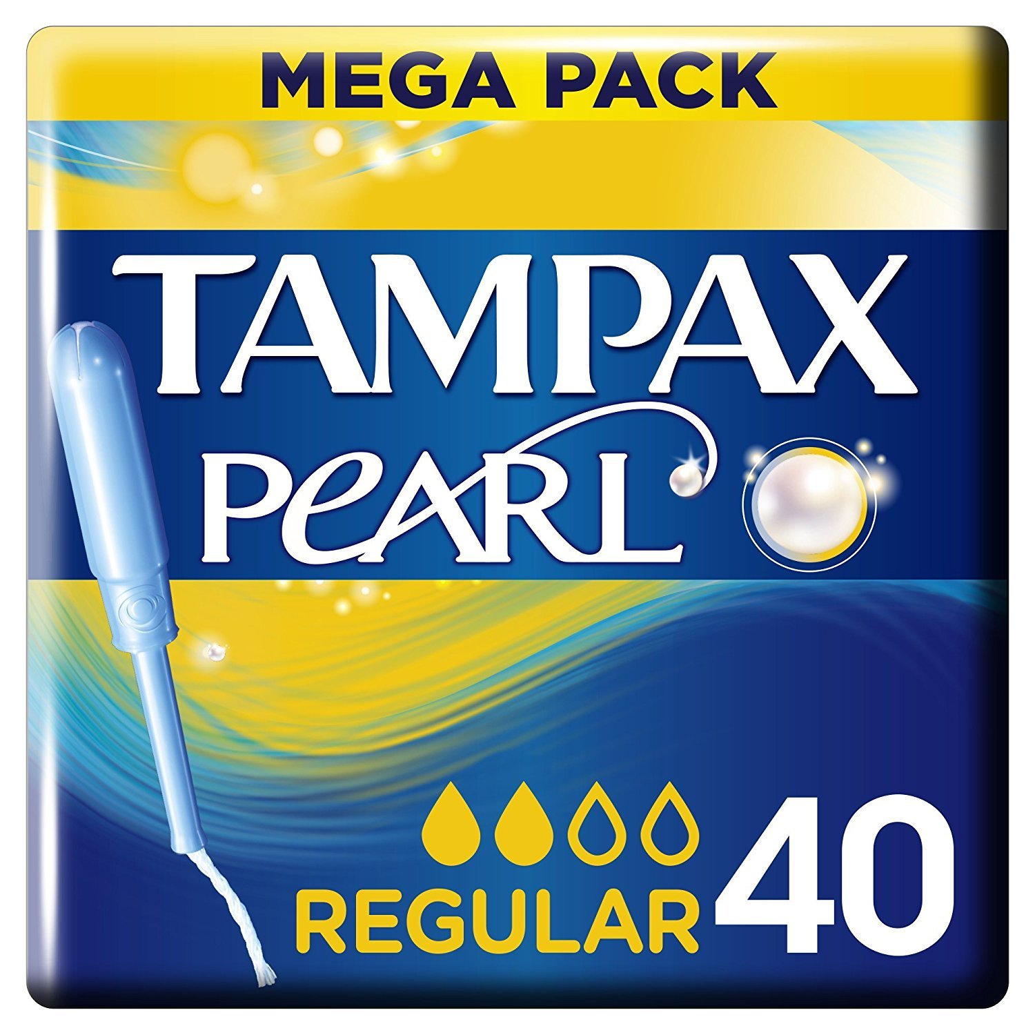 Tampax Regular Pearl Applicator Tampons, 40 Tampons