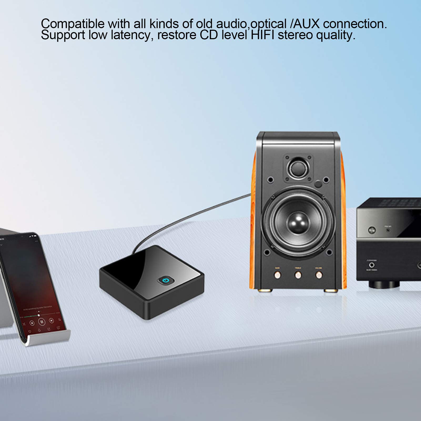 Transmetteur récepteur Bluetooth, adaptateur audio 2 en 1 sans fil Plug and Play 5.0 Bluetooth AUX 3,5 mm