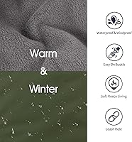 Vista 3 de IECOii - Abrigo extracálido para perro, chaqueta reflectante ajustable, invernal, suave, cuello alto, hebilla, forro de vellón, para clima frío