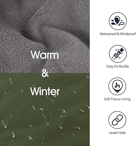 Miniatura 3 de IECOii - Abrigo extracálido, chaqueta reflectante ajustable, abrigo de invierno suave de cuello alto con hebilla y forro de vellón para clima frío,