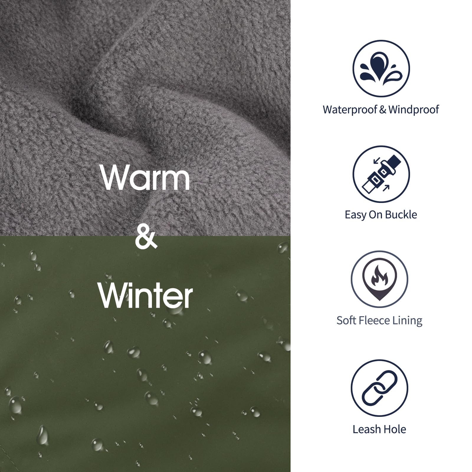 IECOii Cappotti e giubbotti per cani,Cappotto invernale per cani impermeabile giubbotto cane calda Giacca per cani antivento Abbigliamento per cani Completo per cani di taglia piccola di taglia media