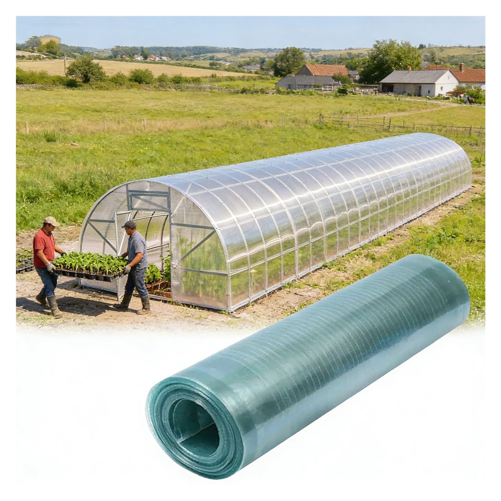 Polycarbonate Roll Clear Polycarbonate Sheet Cold-Bendable and Soundproof for Greenhouses, Trellises, Carports, Sheds and Dog Houses(0.7x2m)