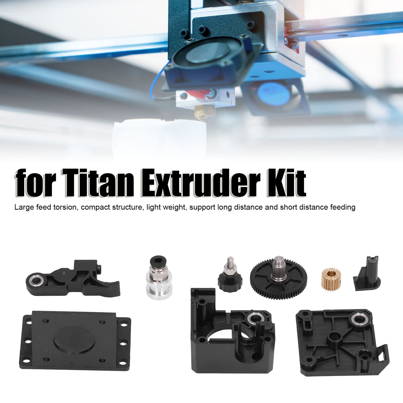 Titan Extruder Kit Akrylowa Drukarka 3D Wytłaczarki Części Podajnik Filamentu Ulepszona Wytłaczarka Bowden Podajnik Zapasu Drukarki 3D dla V6 Long And Short Distance Universal 1.75mm