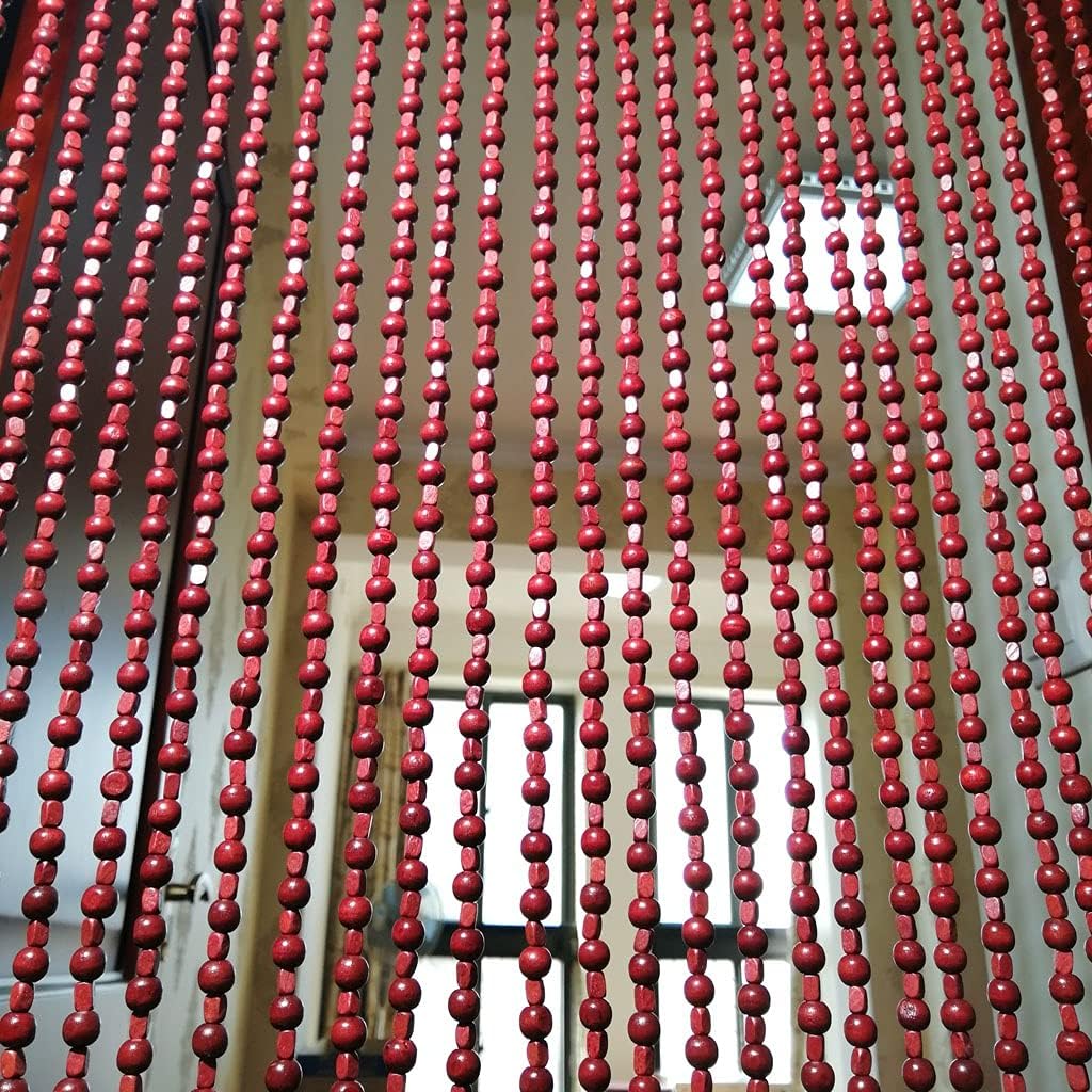 Red Solid Wood Interior is Broken Used for Closet Lounge Home Decoration Multiple Sizes Customizable (Color : A Size : 45 strands-90x175cm) (A 105 strands)