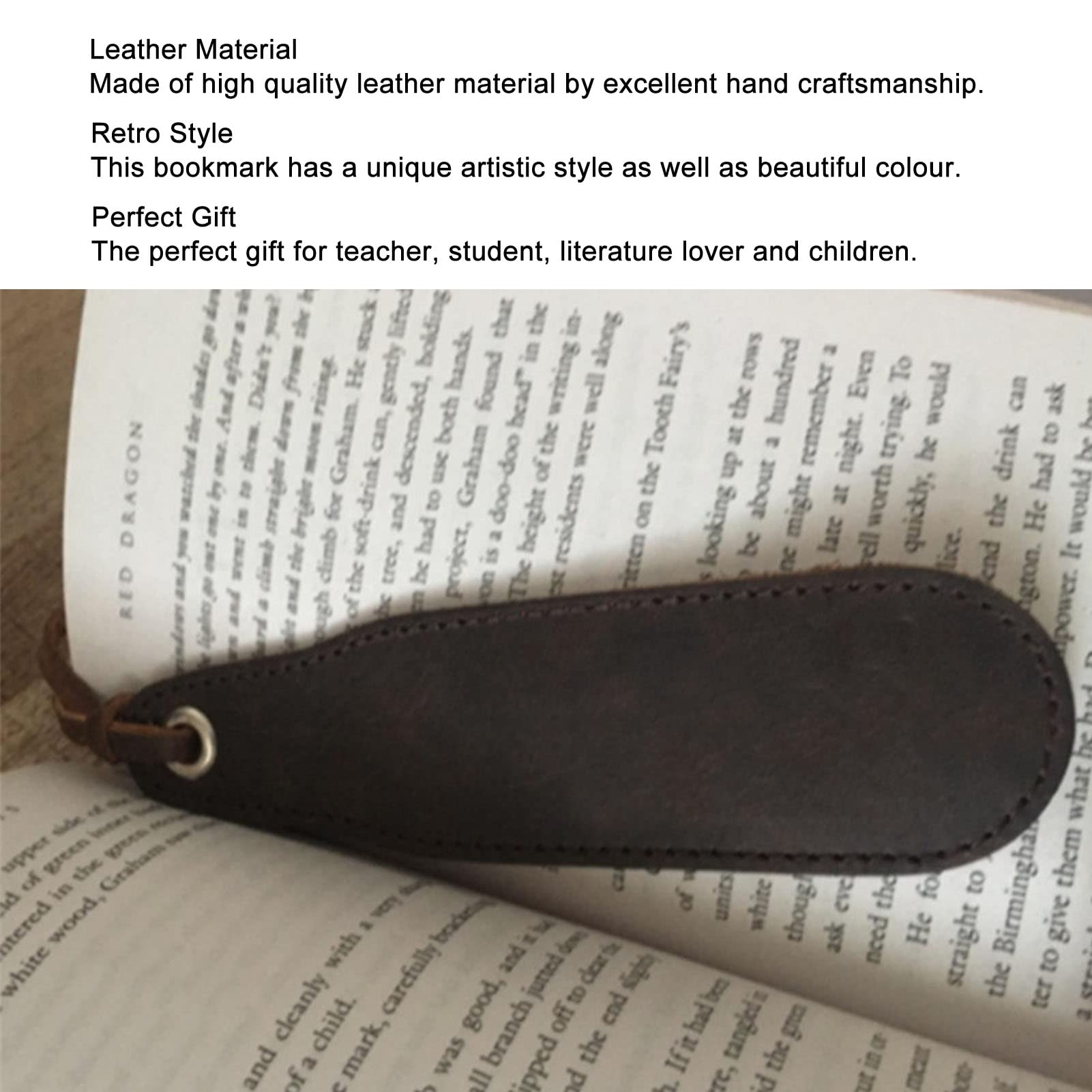 Ejoyous Set Segnalibri in Pelle Segnalibri retrò 2 Pezzi con Nappa 90 X 25 X 2,5 Mm Segnapagina Lavorato a Mano per Bambini Studenti Insegnanti Che Leggono Libri di Studio (BROWN #12)