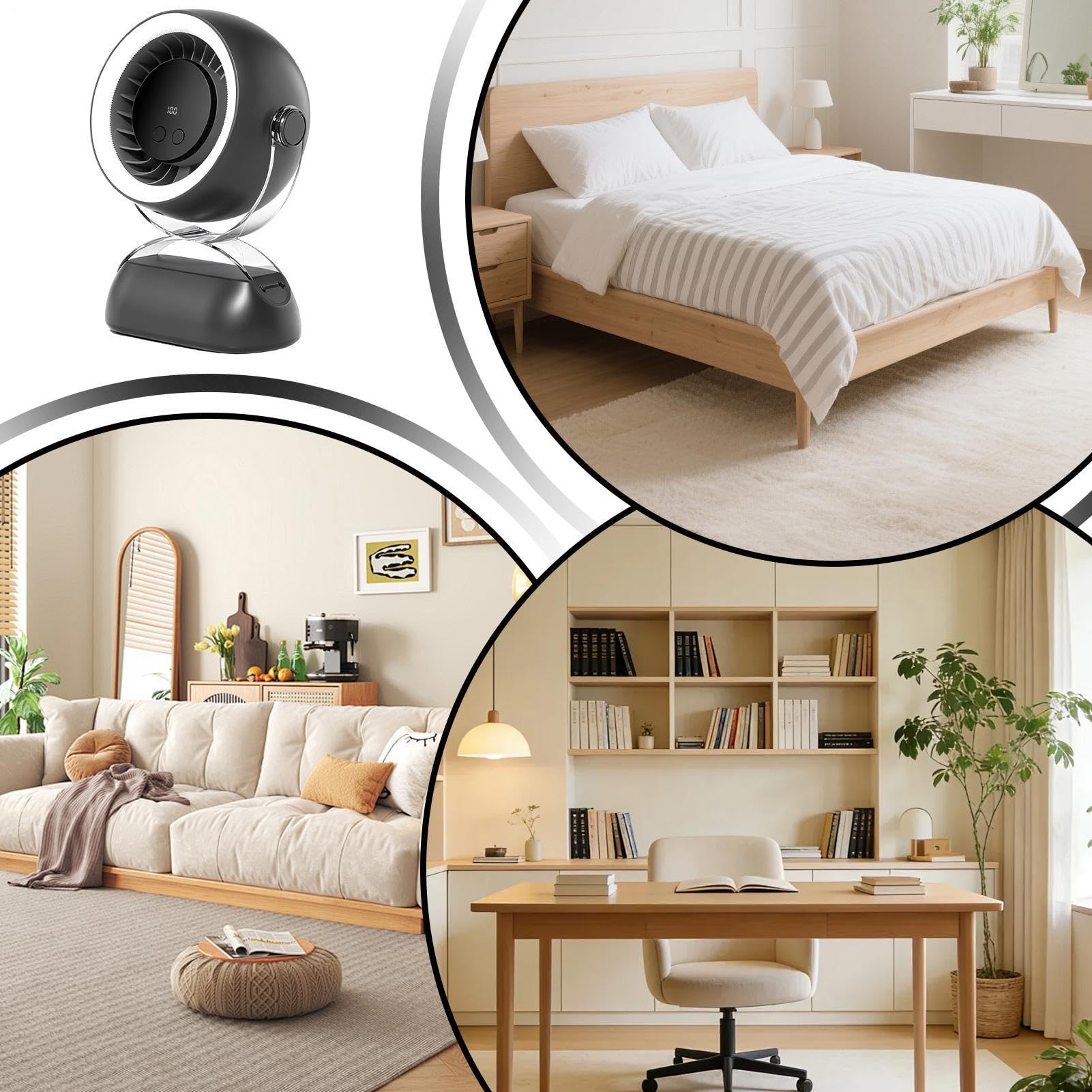 Ventilatore da Scrivania Ufficio Ricaricabile Con Luce E 100 Velocità