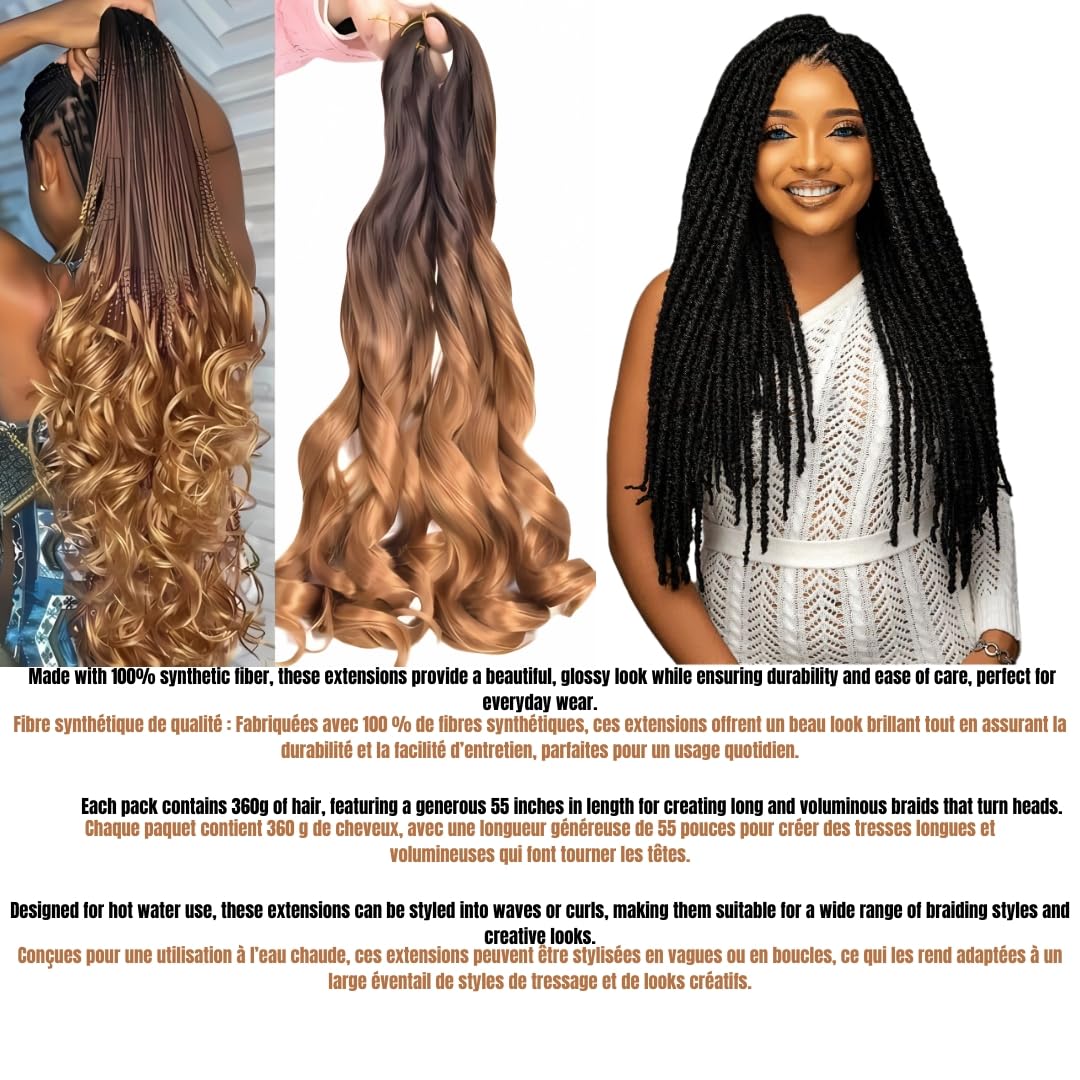 Lush Hair Mega Braid Extensions - colour BLACK & GOLD, Pre-Cut