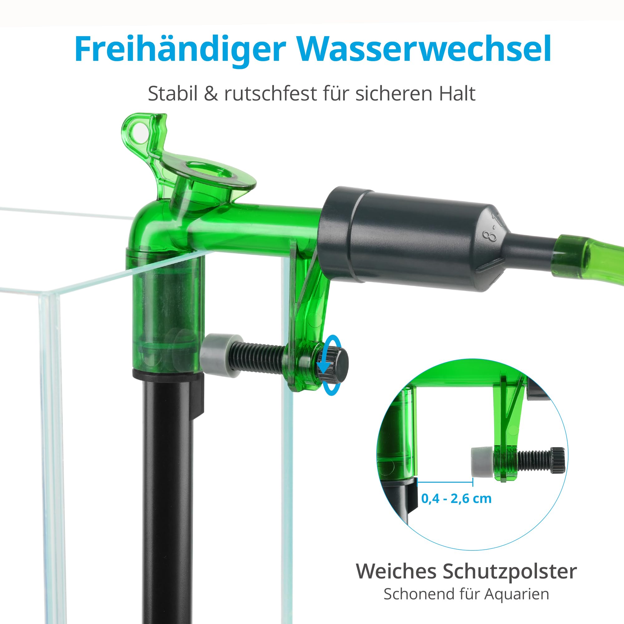 NICREW Aquarium Wasserwechsler, Kiesreiniger für Aquarium Wasserwechsel und Reinigung, Handbetriebener Sauger Bodenreiniger Aquarium Reiniger
