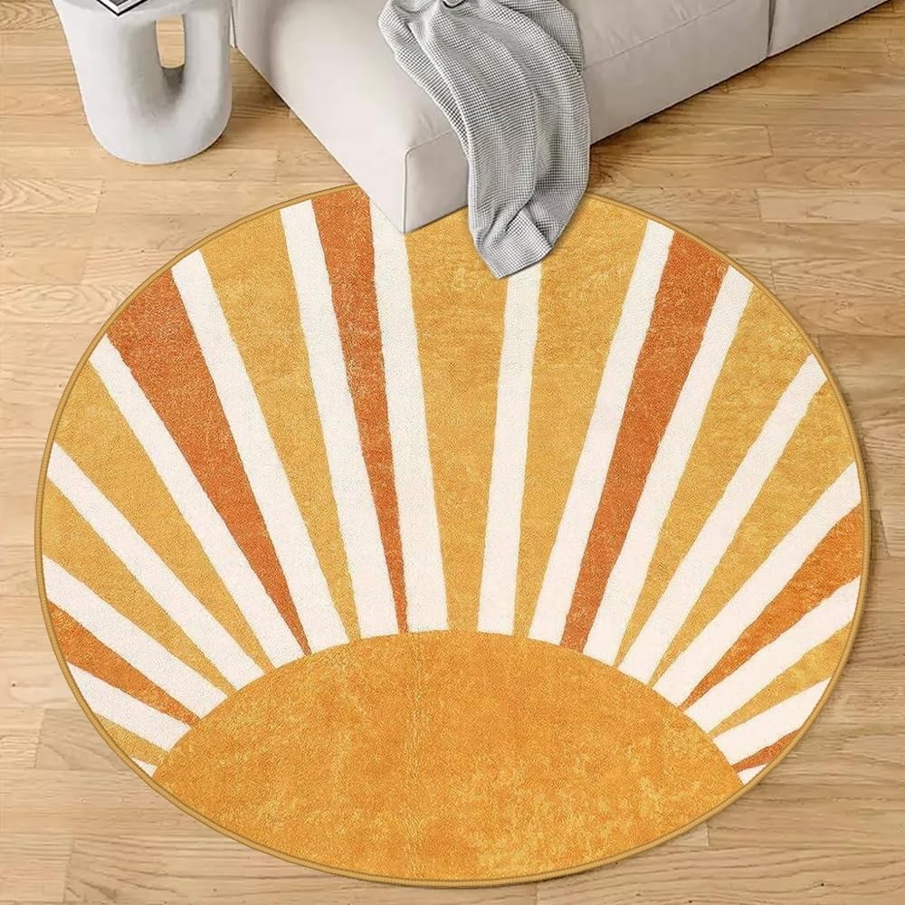 Boho Kitchen Mat Set of 3,Sage Green Sun Sunrise Print Abstract Kitchen Rugs and Mats Non Skid Washable Rugs,Modern Farmhouse Runner Rugs with Rubber Backing for Kitchen Decor Accessories
