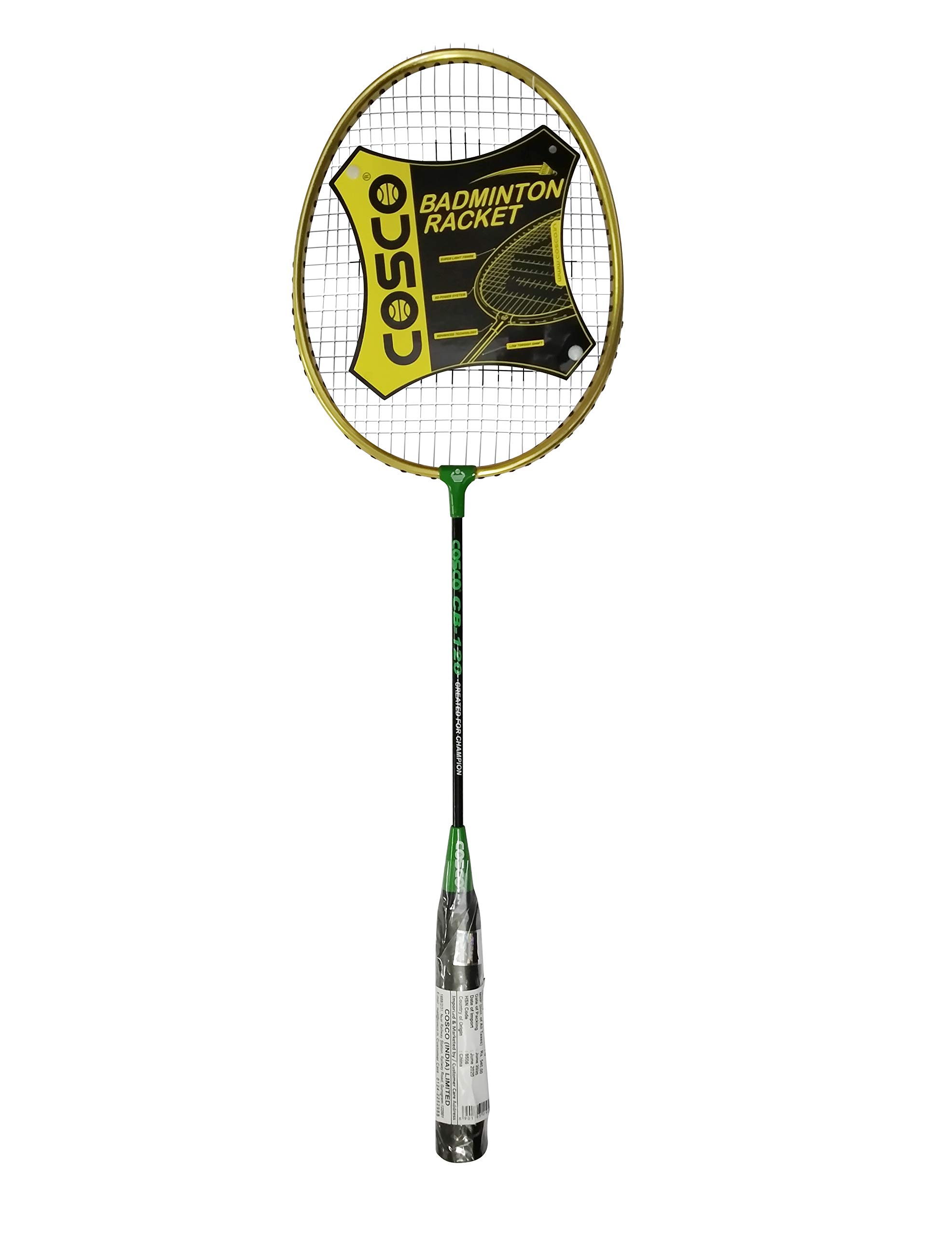 Cosco CB 120 Gold Green Badminton Racket (B08FJMRD4M) Amazon Price History, Amazon Price Tracker