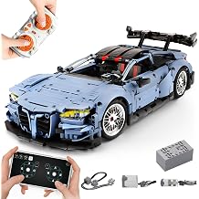 Remote Control Car Building Kit, 1/10 Scale M4 Supercar with Lights Motors Rechargeable Battery, Compatible with Technic Cars for Adults, STEM Gift for Boys Age 6 8 10 12 14+2280 Pcs
