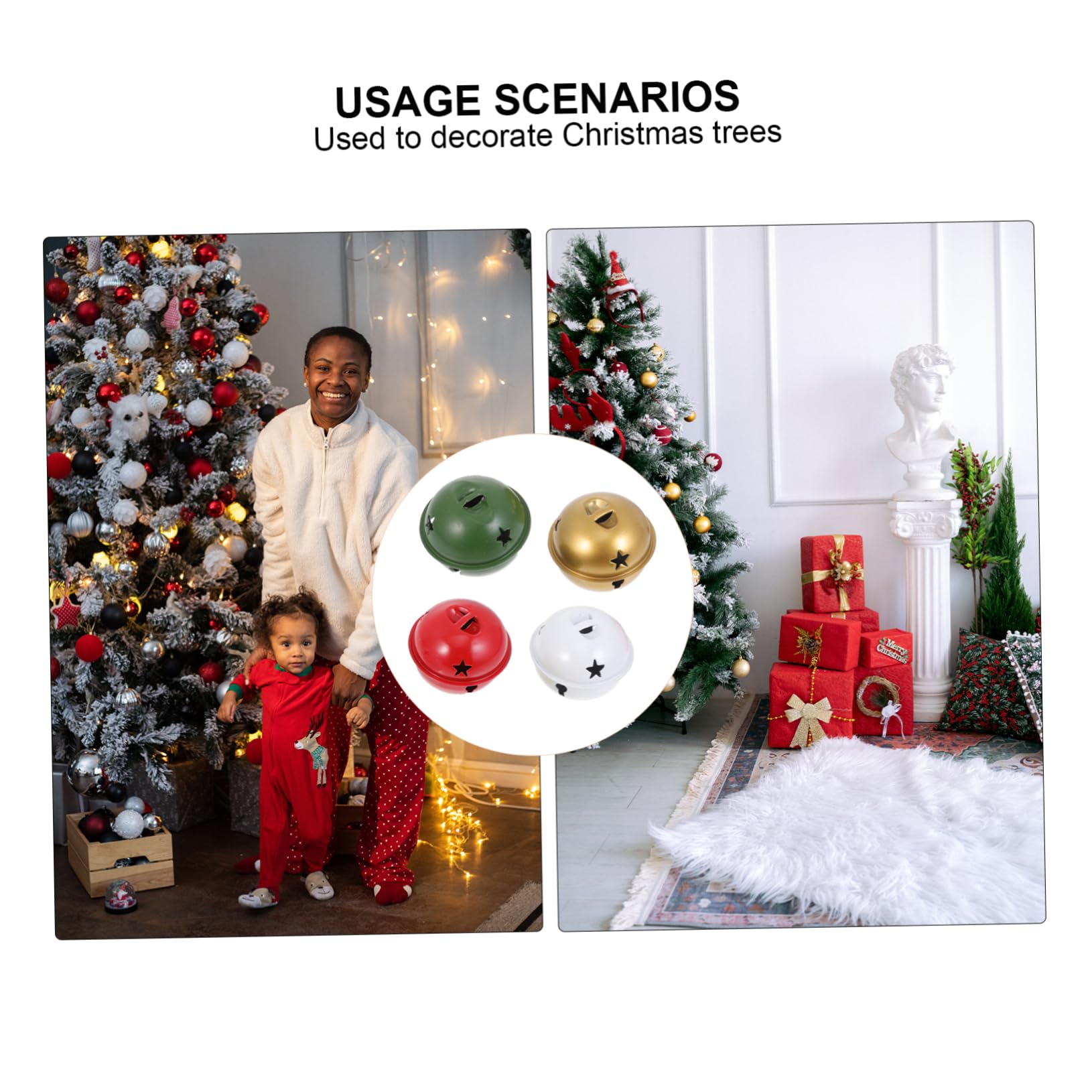 40pezzi Campana per Albero di Natale da Appendere Pendenti Natalizi in Ferro Decorazioni Natalizie da Appendere Ornamenti Creativi per Albero di Natale