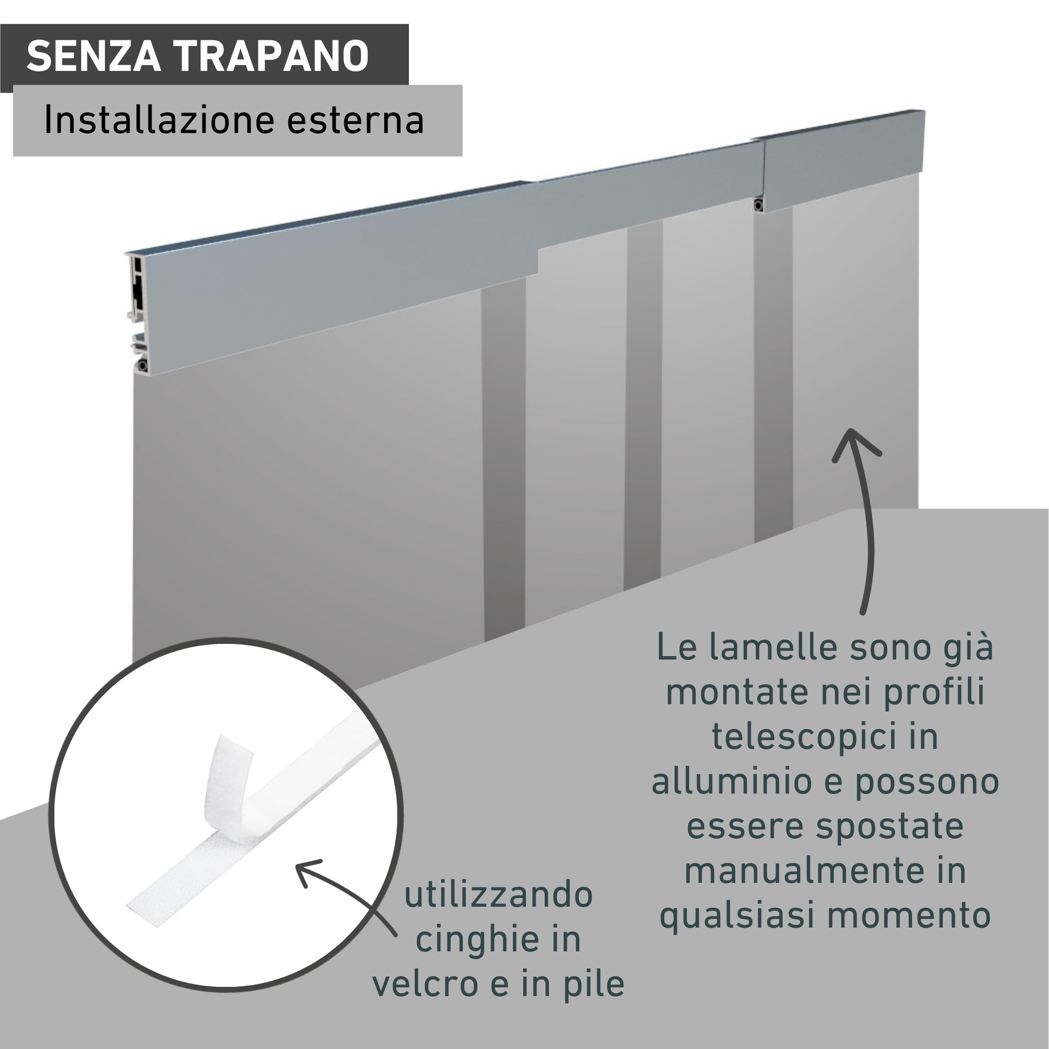 Windhager tenda telescopica per porte - 120 x 250 cm - antracite - zanzariera porta finestra, tenda per porta, tenda zanzariera, tenda antimosche - senza forare