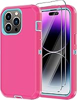 Vista 8 de Annymall Funda para iPhone 14 Pro con 2 protectores de pantalla, resistente protección contra caídas a prueba de golpes, cuerpo completo, 3 capas