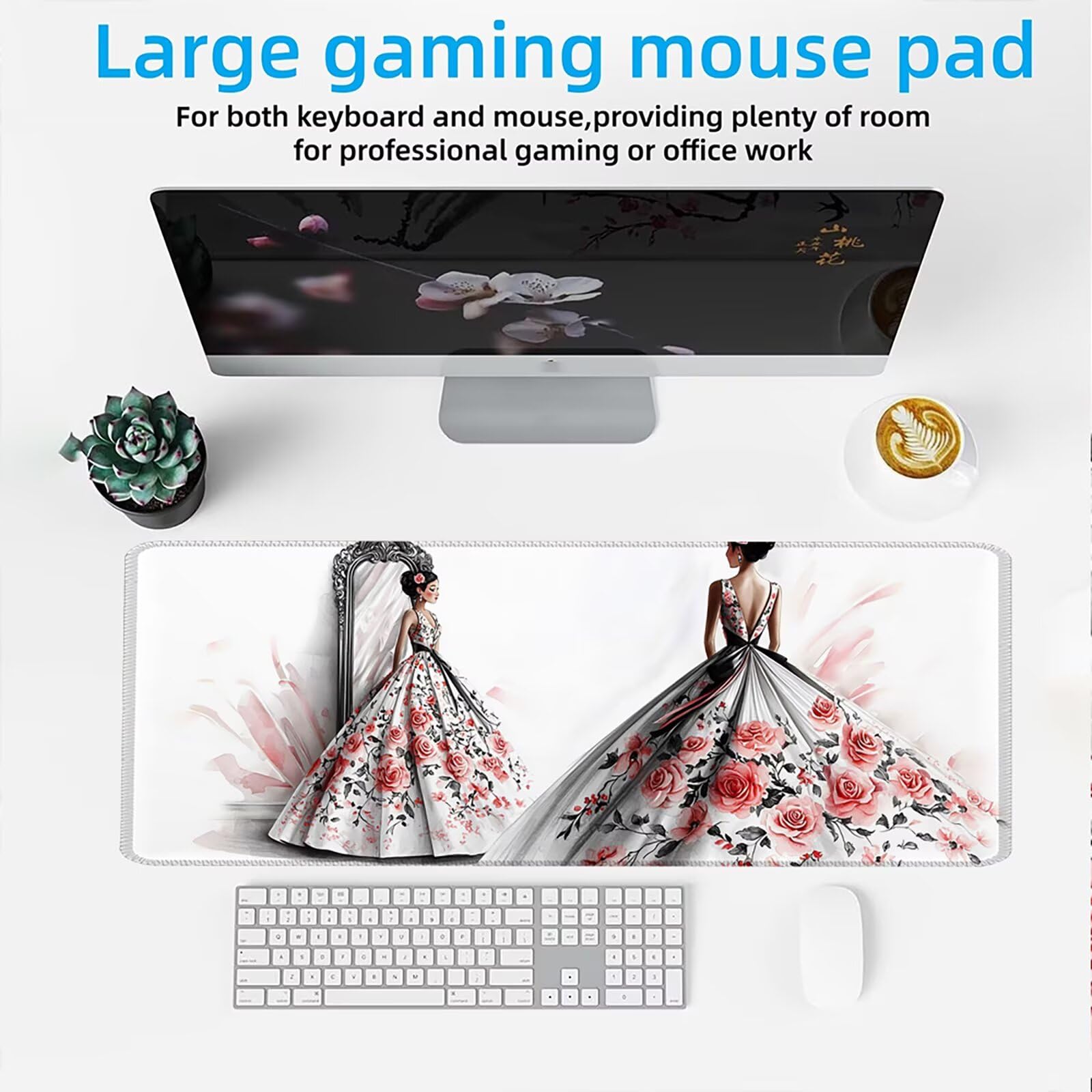 Podkładka pod mysz XXL 1500 x 800 mm mata biurkowa, duża, wielofunkcyjna i przedłużona mata na biurko, ochrona na biurko z podstawą antypoślizgową, do wszystkich rodzajów myszy do gier domowych