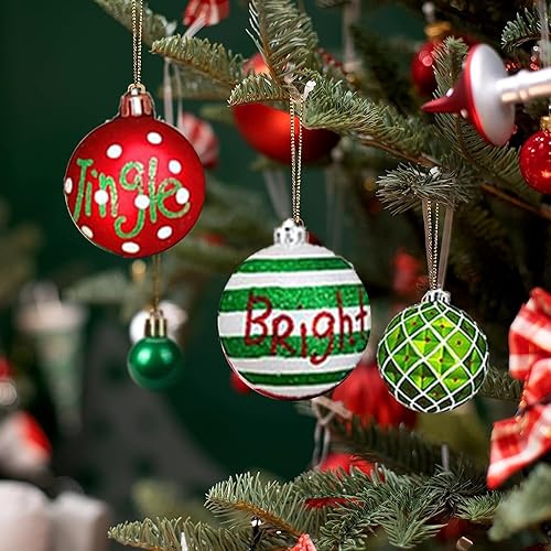 Miniatura 6 de Juego de 30 bolas de Navidad para decoración de árbol de Navidad, 2.4 in, inastillables, adornos para árbol de Navidad, corona de Navidad y