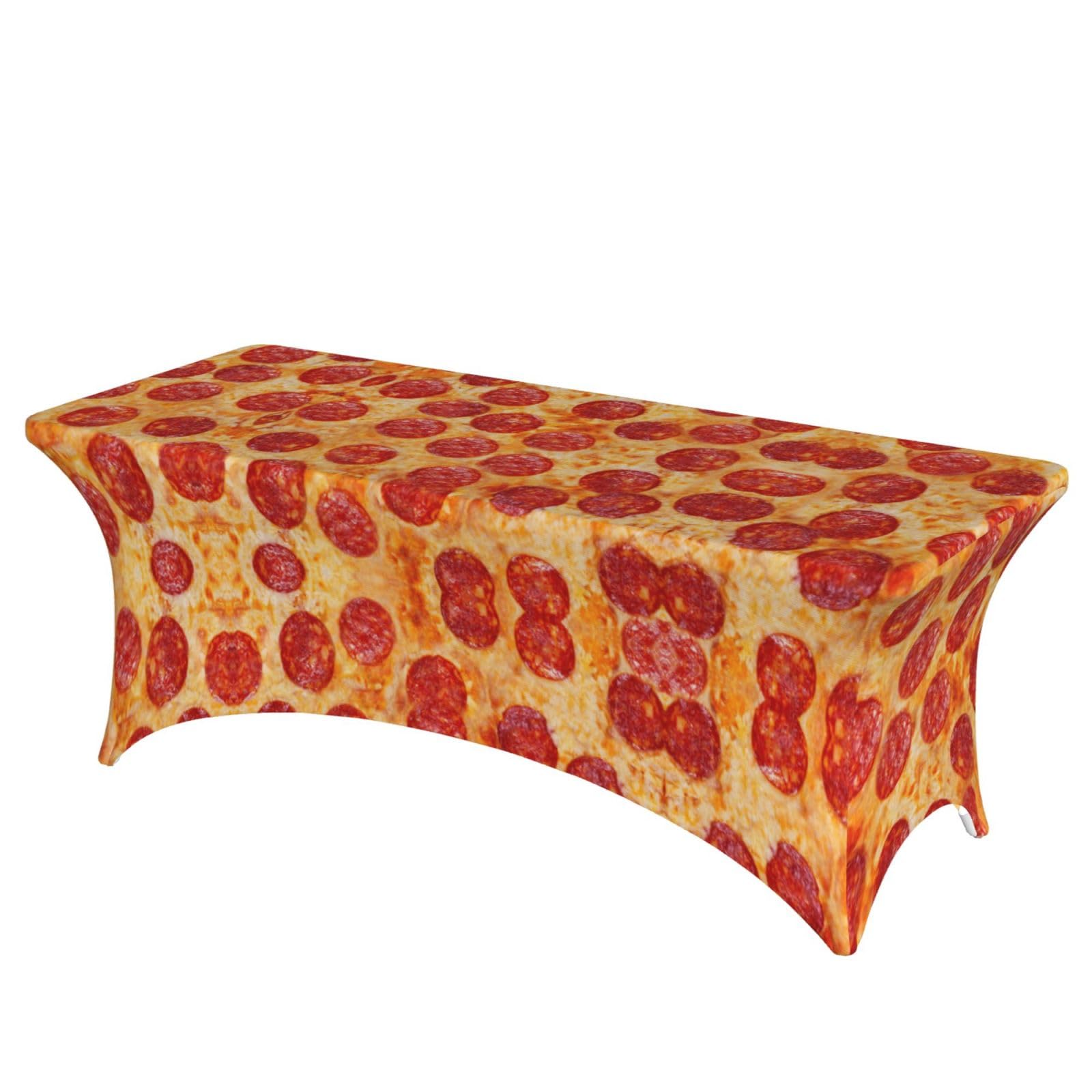 ERCgad 3d Pizza Pepperoni Print Rectangular Tablecloth Dining Banquet Party Events Home Celebration Table Cover