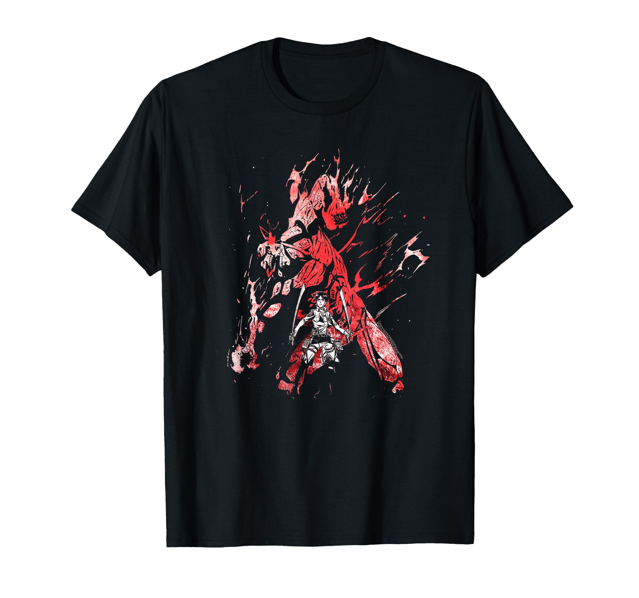 Attack on Titan Season 2 Titan and Eren Flaming AOT Anime T-Shirt
