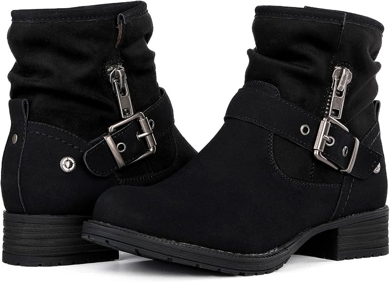 GLOBALWIN Women's Ankle Boots for Women Booties for Women Low Heel