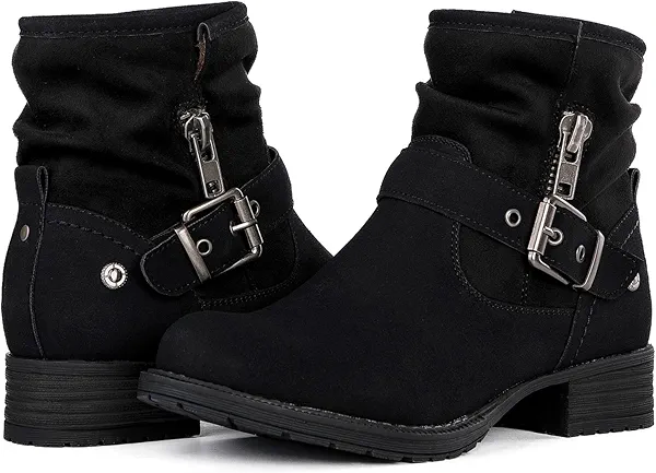 GLOBALWIN Women's Ankle Boots for Women Booties for Women Low Heel