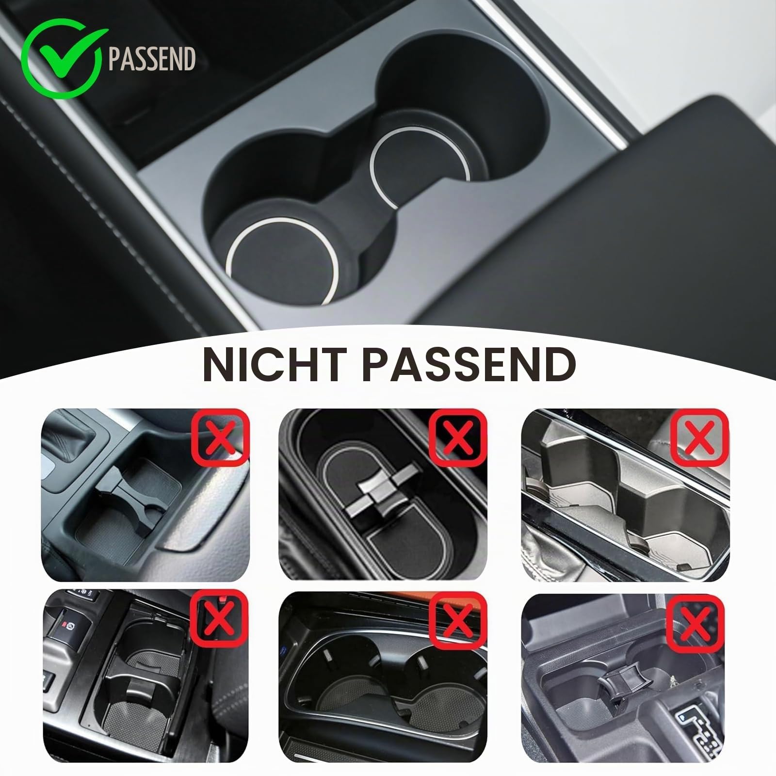 Laptoptisch Auto, Höhenverstellbarer Autotisch mit Drehbarem Holz Halter für Getränke, Notebook Tisch Ablage für Beifahrer & Rücksitz, Kompatibel mit Tesla Model Y/3, Ford F-150 Explorer Maverick
